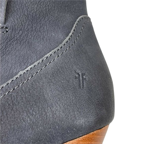 FRYE Rory Bootie Shootie Ankle Zip Almond Toe Nubuck Leather Gray Sz 9.5 Western - Picture 7 of 10